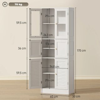 Armario de baño con tres módulos de dos puertas (v