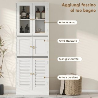 Armario de baño con tres módulos de dos puertas (v