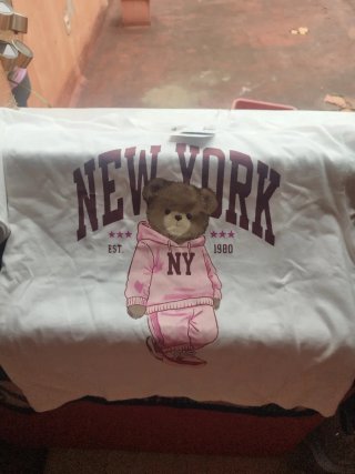 Camiseta Blanca Estampado Oso