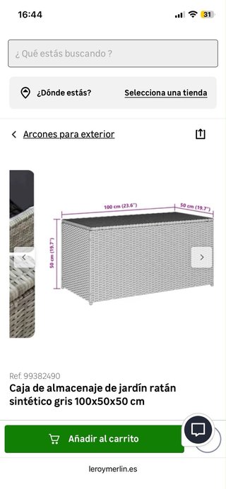 Baúl Ratan Gris Exterior Sin Estrenar
