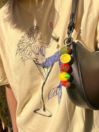 Charm bolso Tomate, limón, aceituna. Llavero