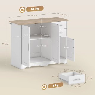Aparador moderno de madera con 2 cajones y 2 armar
