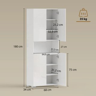 Mueble de cocina de 180 cm de altura, despensa con