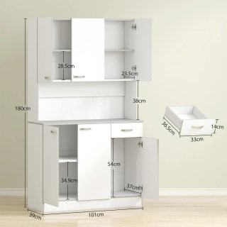 Aparador de cocina moderno con cajón y armarios, d