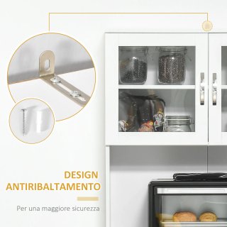 Armario de cocina moderno con 2 compartimentos, pu