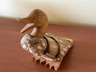 Adornos artesanales de patos vintage