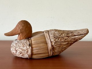 Adornos artesanales de patos vintage