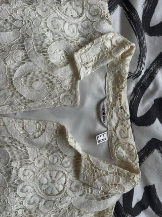 Chaqueta Punto Roma Encaje Blanco