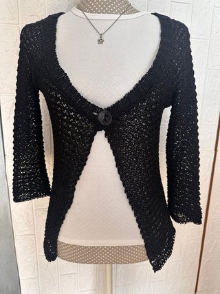 Chaqueta de Crochet Negra Talla 40