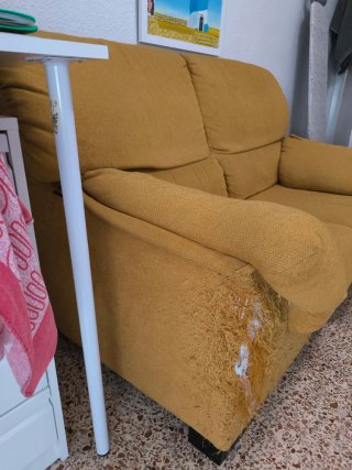 Sofá de tela amarillo