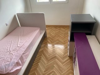 Set muebles habitación (escritorio, cama, estante)