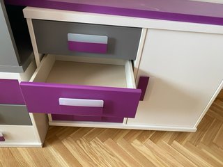 Set muebles habitación (escritorio, cama, estante)