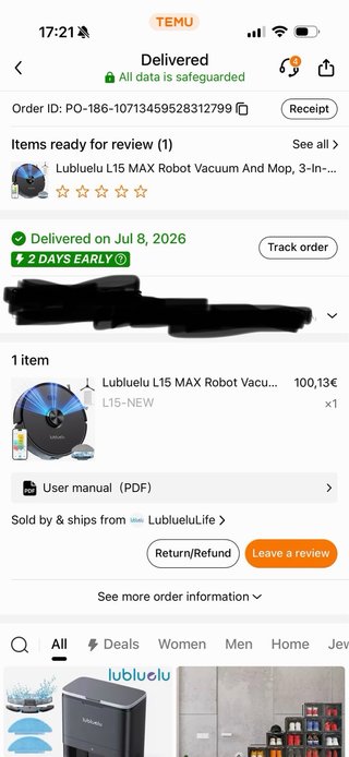 Robot Aspirador Lubluelu Negro