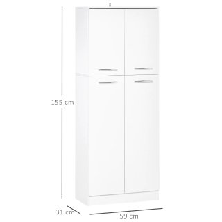 Armario multiusos de 4 puertas con estantes ajusta