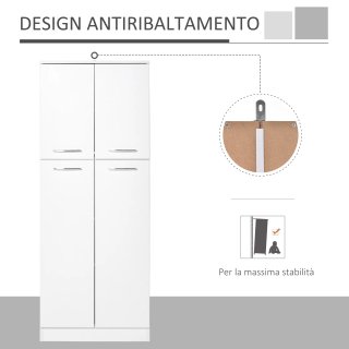 Armario multiusos de 4 puertas con estantes ajusta