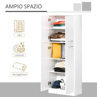 Armario multiusos de 4 puertas con estantes ajusta