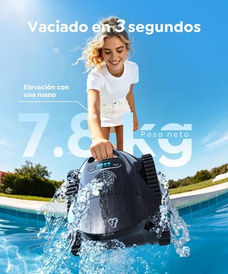 Robot Limpiafondos Piscina Negro/Azul