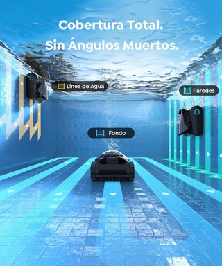 Robot Limpiafondos Piscina Negro/Azul
