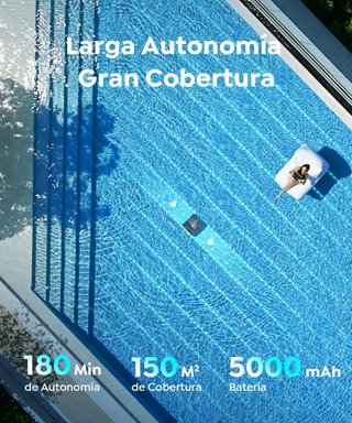 Robot Limpiafondos Piscina Negro/Azul