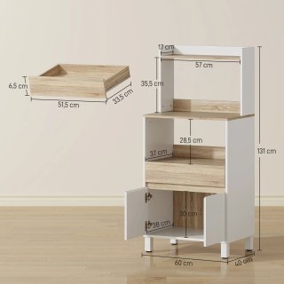Mueble de madera para microondas con estante y rep