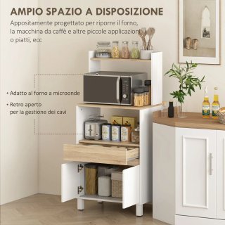 Mueble de madera para microondas con estante y rep