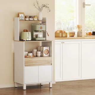 Mueble de madera para microondas con estante y rep