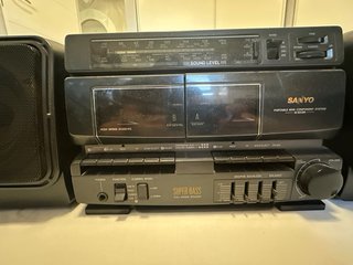 Radiocassette Sanyo Doble Pletina Negro/Gris