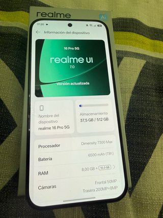 realme 16 Pro 5G,8Gb RAM y 512Gb de almacenamiento
