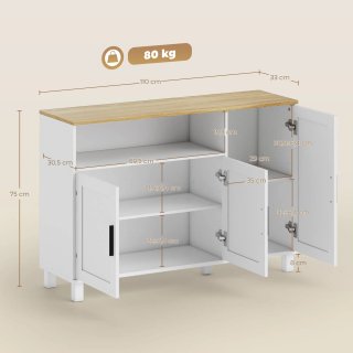 Aparador de cocina de madera con puertas de cierre