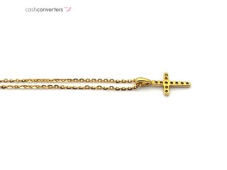 cadena oro 18k con piedra con diamante 20cm
