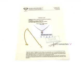 cadena oro 18k con piedra con diamante 20cm