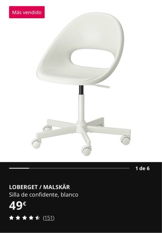 Escritorio pequeño y silla con ruedas IKEA