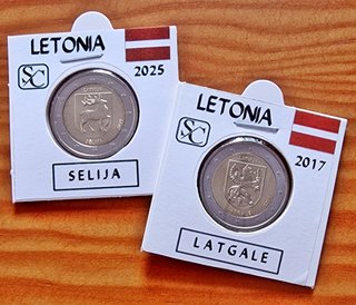 Lote de 2 monedas de 2€ regiones Letonia