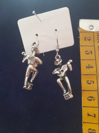 Pendientes de Guitarrista Plateados