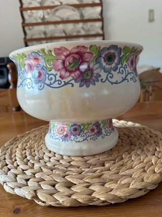 Frutero de Cerámica con Motivos Florales