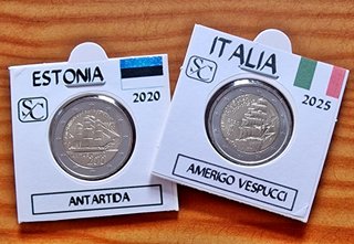Lote de 2 monedas de 2€ Barcos