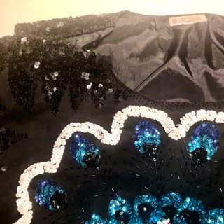 Top Vintage Pavo Real Lentejuelas
