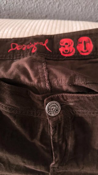 Pantalones Desigual Pitillo Marrones T30