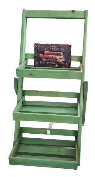 Estantería plegable verde menta jardinera libros