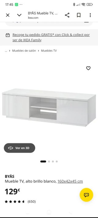 Mueble TV BYÅS Blanco