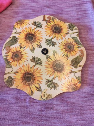 Base orologio decoupage girasoli