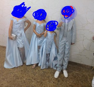 3 Vestidos de Fiesta Azul Claro