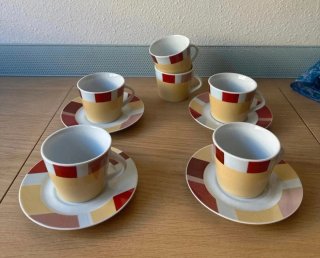 Juego de 6 tazas de porcelana