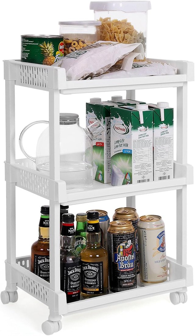 Carrello Ausiliare a 3 Livelli Colore Bianco