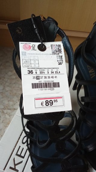 Sandalias Tacón Zara Blue Collection Talla 36