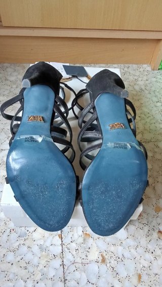 Sandalias Tacón Zara Blue Collection Talla 36