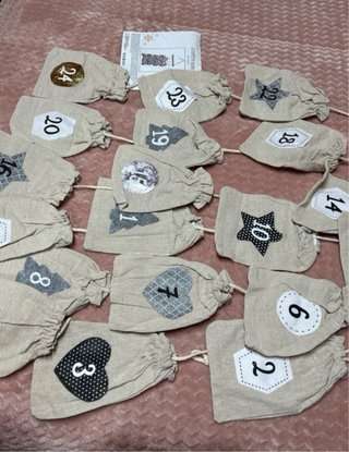 Calendario de Adviento con 24 Bolsitas