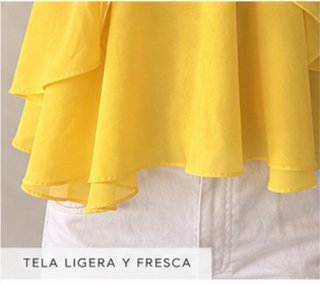 Blusa amarilla sin mangas