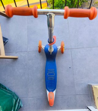Patinete de 3 Ruedas Azul y Naranja