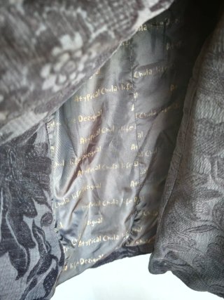 Abrigo Desigual Negro Jacquard Floral Talla M
